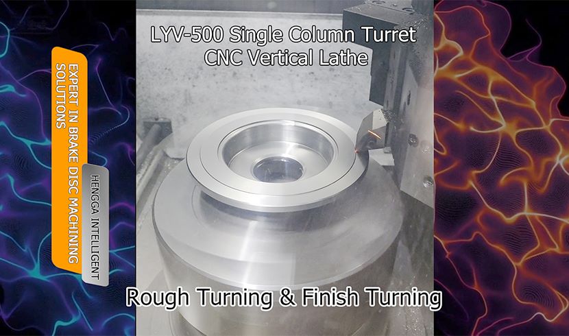Real-Time Footage: CNC Vertical Lathe for Brake Disc in Rough and Finish Turning Applications