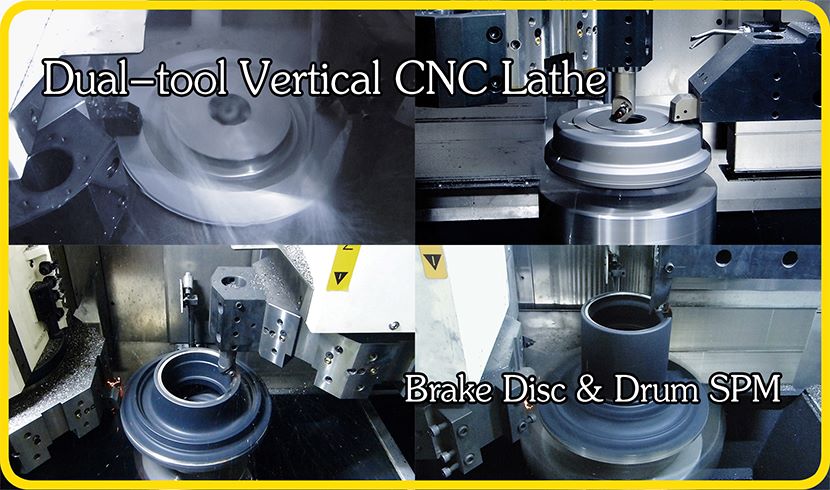 Video Compilation: CNC Double-Tool Brake DisVertical Lathe Machining Disc & Hub Parts
